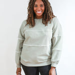 Relaxed Fit Invisible Zipper Breastfeeding Sweatshirt with Piping | Milk & Baby