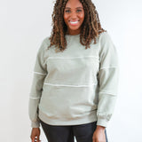 Relaxed Fit Invisible Zipper Breastfeeding Sweatshirt with Piping | Milk & Baby