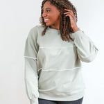 Relaxed Fit Invisible Zipper Breastfeeding Sweatshirt with Piping | Milk & Baby