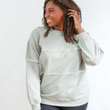 Relaxed Fit Invisible Zipper Breastfeeding Sweatshirt with Piping | Milk & Baby