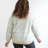 Relaxed Fit Invisible Zipper Breastfeeding Sweatshirt with Piping | Milk & Baby