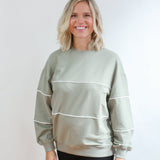 Relaxed Fit Invisible Zipper Breastfeeding Sweatshirt with Piping | Milk & Baby