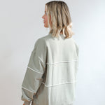 Relaxed Fit Invisible Zipper Breastfeeding Sweatshirt with Piping | Milk & Baby
