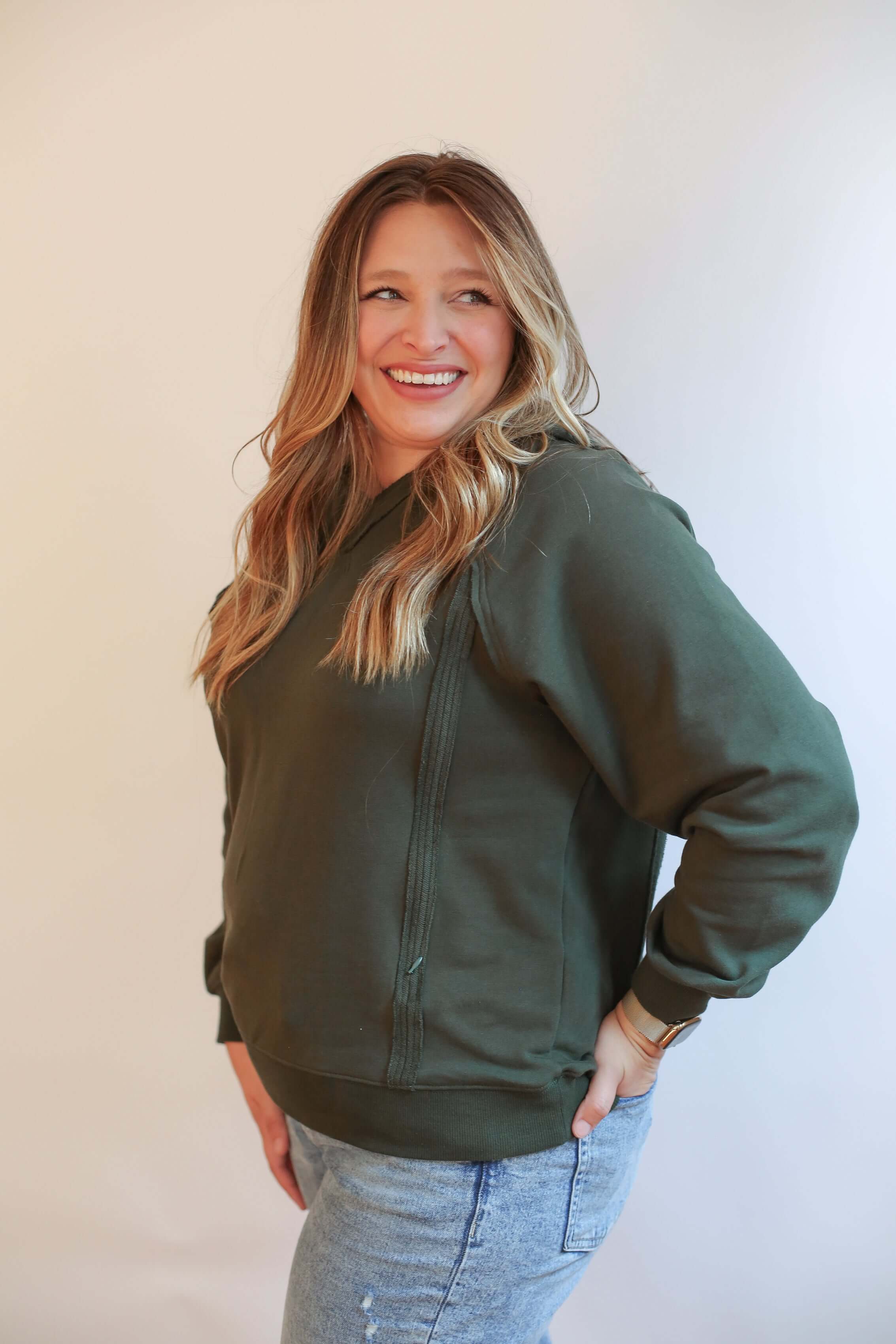 Big Hug Vertical Zip Breastfeeding Hoodie | Milk & Baby
