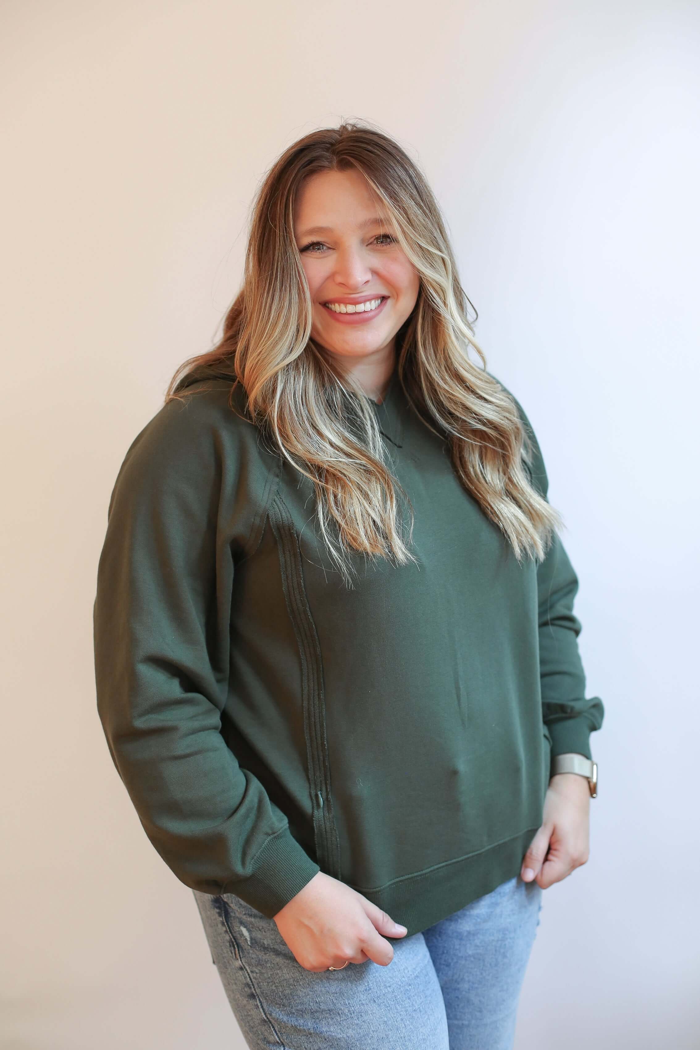 Big Hug Vertical Zip Breastfeeding Hoodie | Milk & Baby