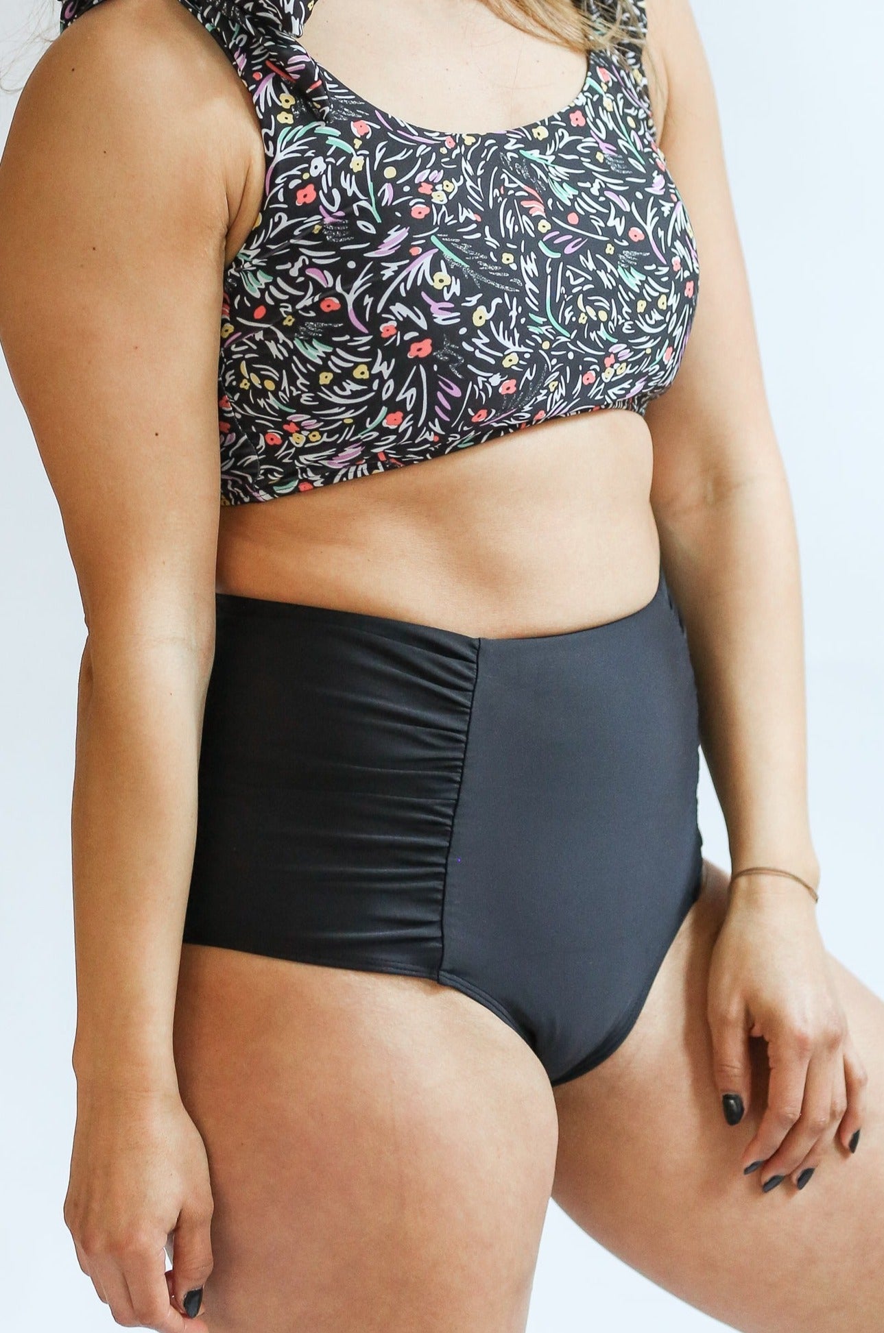 Moderate Coverage High Waist Bikini Bottoms | Milk & Baby