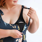 Tankini Tie Shoulder Breastfeeding Swimsuit Top | Teal Floral Milk & Baby
