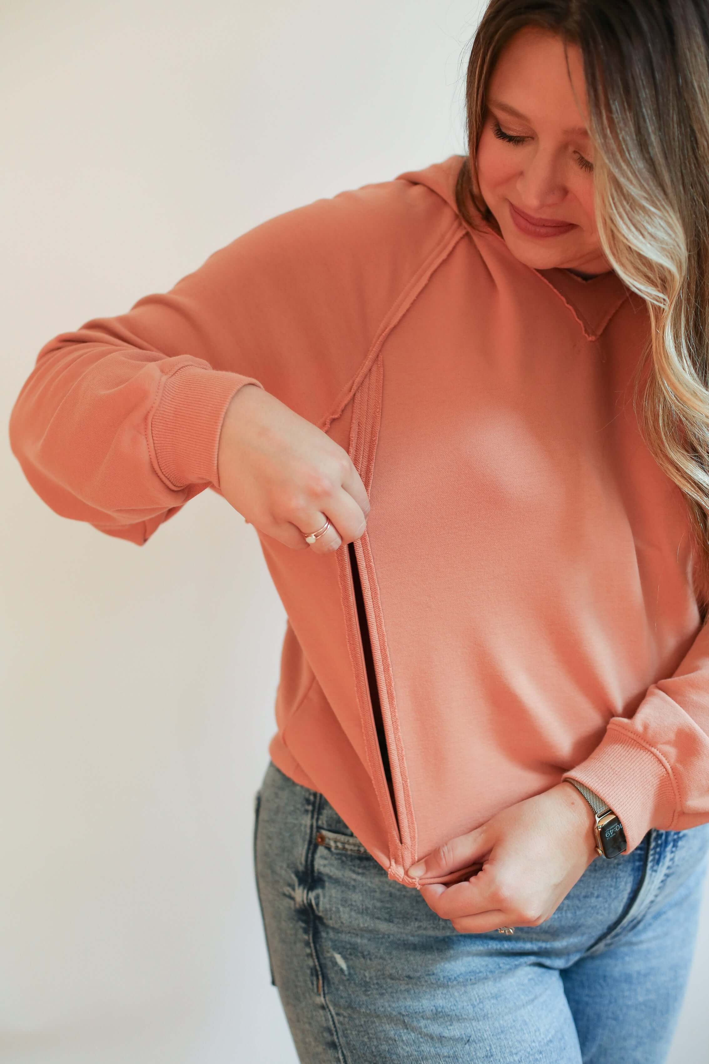 Big Hug Vertical Zip Breastfeeding Hoodie | Milk & Baby
