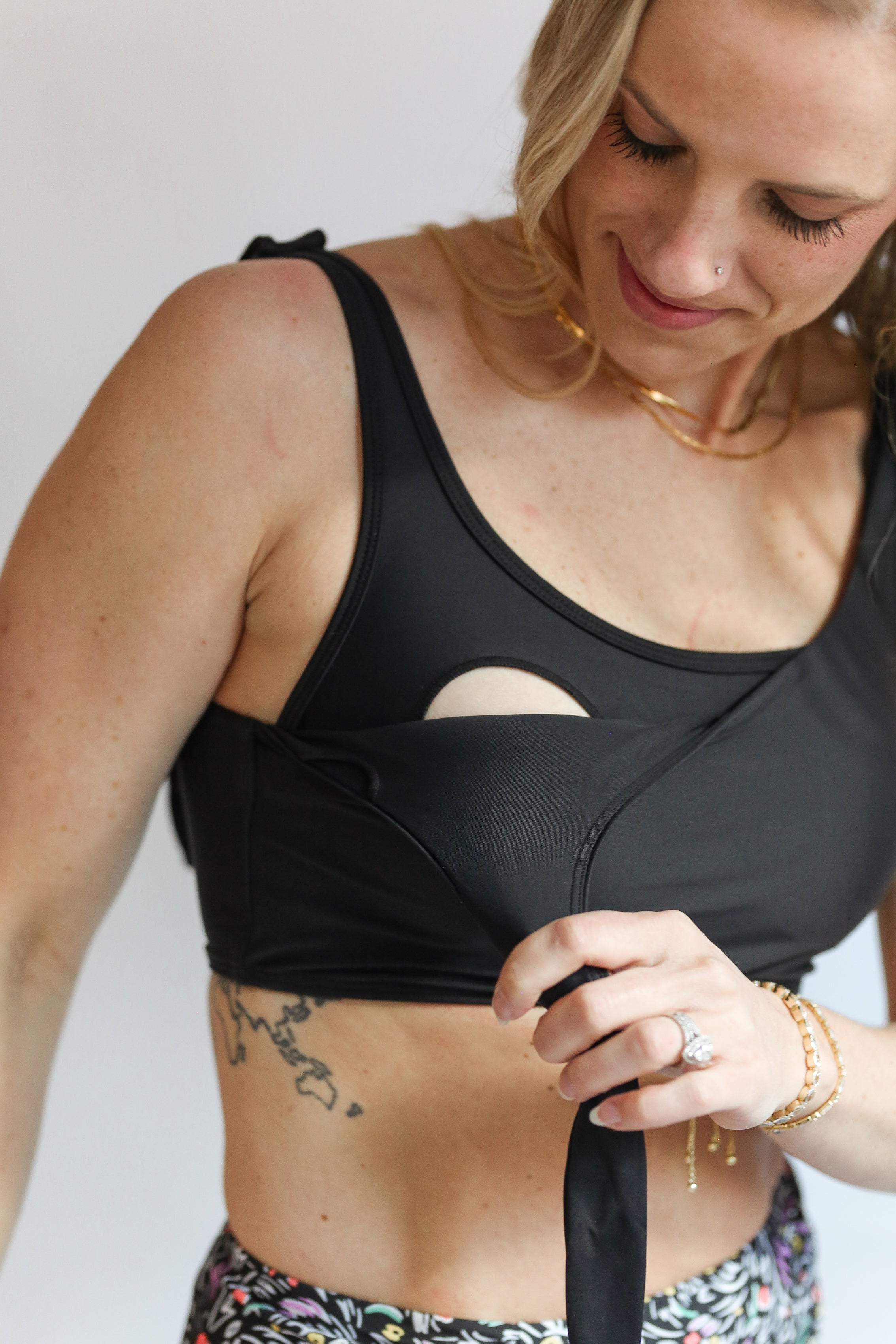 Tie Shoulder Breastfeeding Bikini Swimsuit Top | Milk & Baby