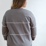 Relaxed Fit Invisible Zipper Breastfeeding Sweatshirt with Piping | Milk & Baby