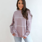 Relaxed Fit Invisible Zipper Breastfeeding Sweatshirt with Piping | Milk & Baby