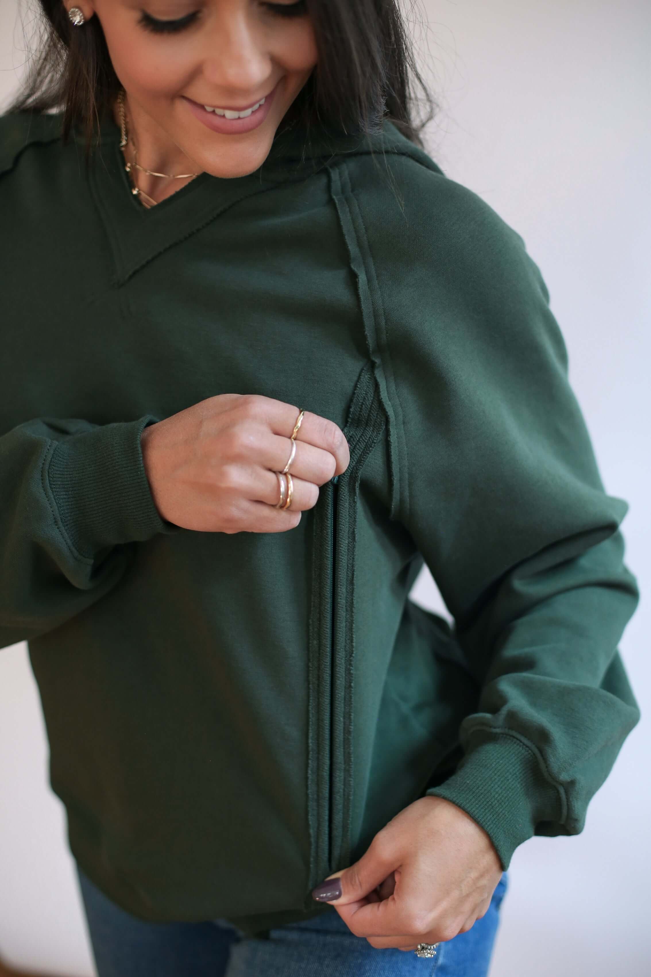 Big Hug Vertical Zip Breastfeeding Hoodie | Milk & Baby