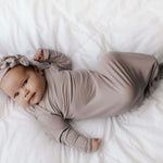 Harbor Mist Knotted Newborn Baby Gown | Milk & Baby