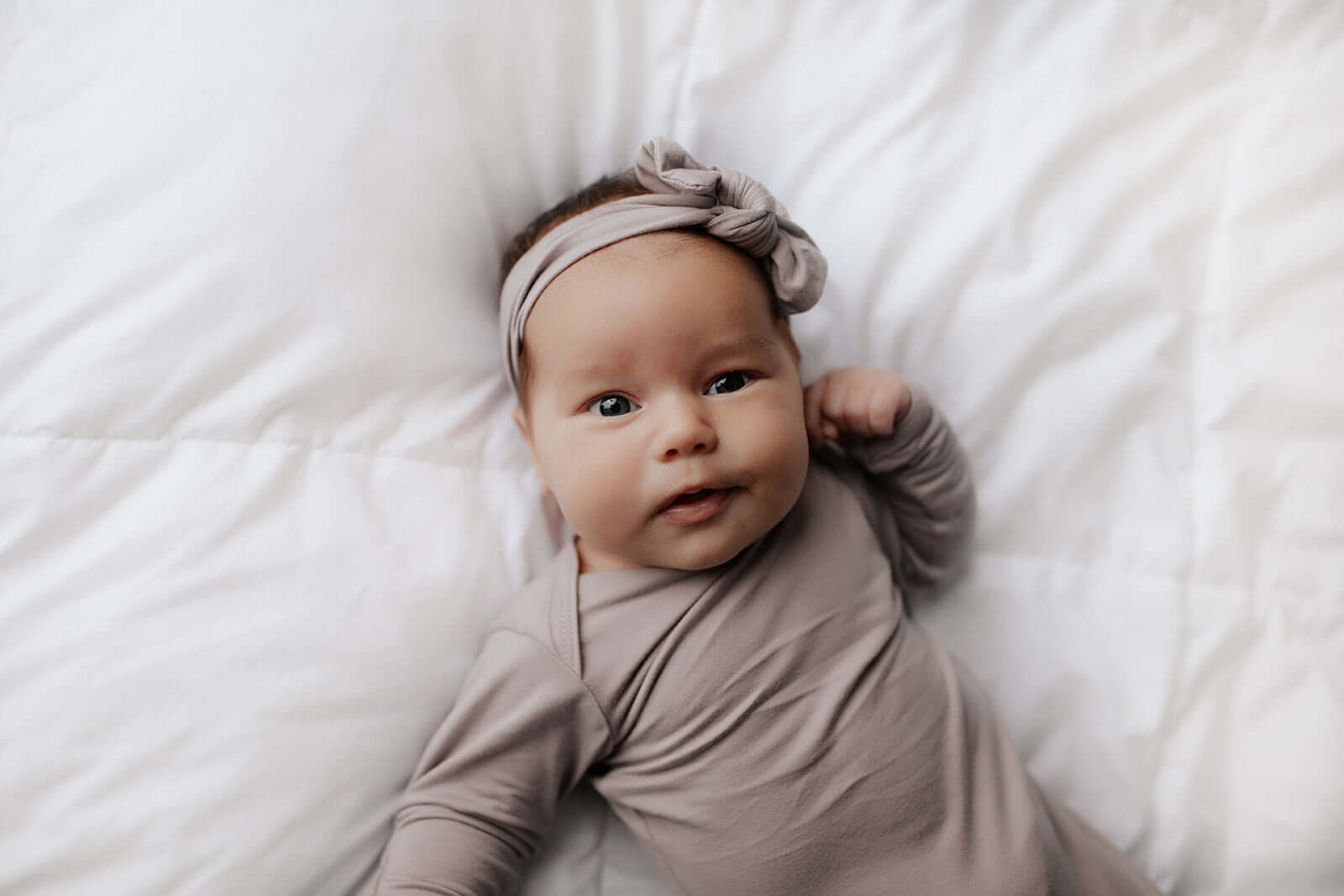 Harbor Mist Knotted Newborn Baby Gown | Milk & Baby