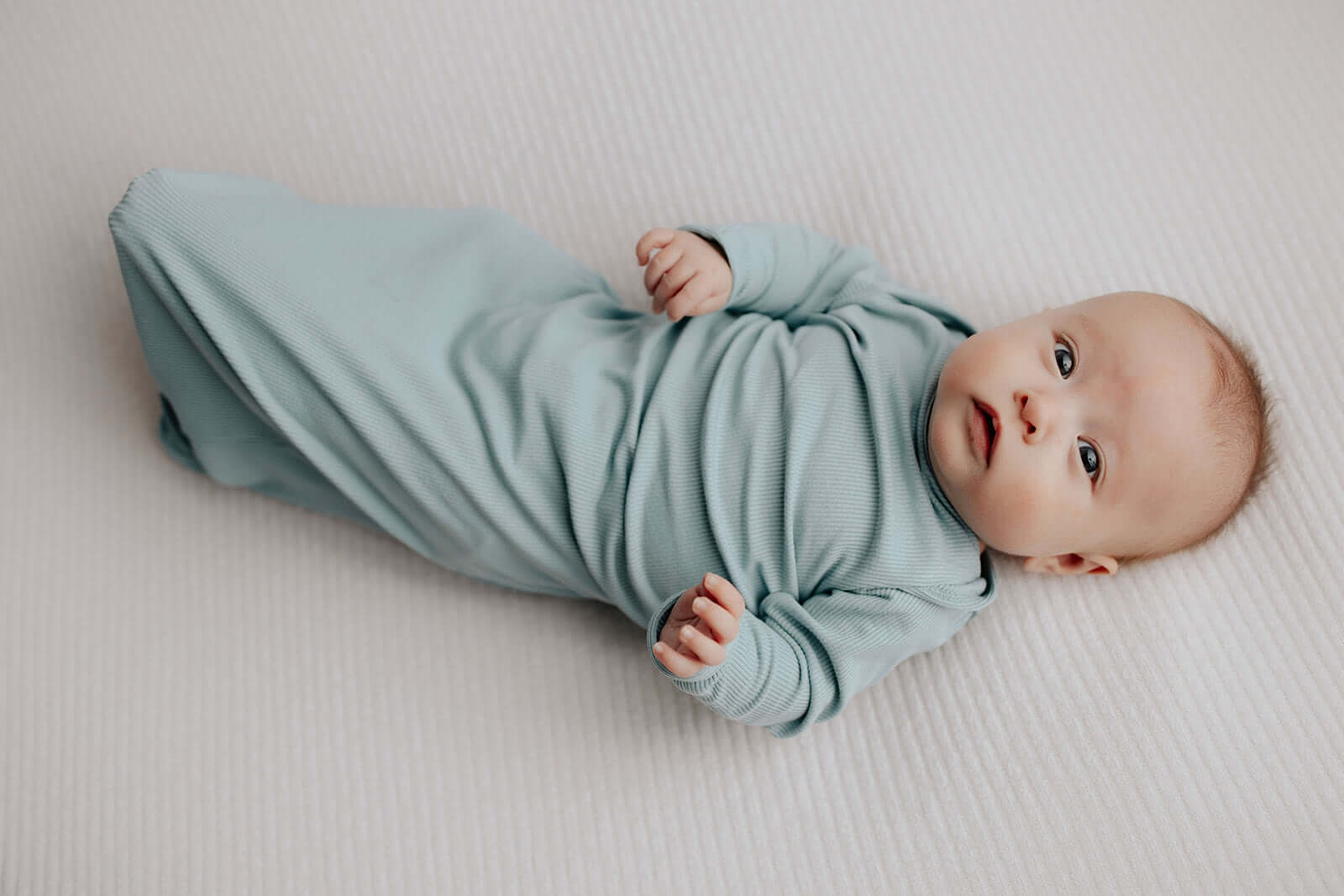 Blue Bird Ribbed Knotted Gown | Milk & Baby