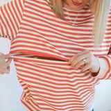 Relaxed Fit Freestyle Stripe Breastfeeding Sweatshirt | Milk & Baby