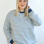 Relaxed Fit Freestyle Stripe Breastfeeding Sweatshirt | Milk & Baby