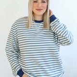 Relaxed Fit Freestyle Stripe Breastfeeding Sweatshirt | Milk & Baby