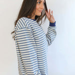 Relaxed Fit Freestyle Stripe Breastfeeding Sweatshirt | Milk & Baby