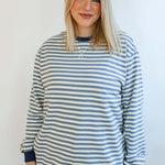 Relaxed Fit Freestyle Stripe Breastfeeding Sweatshirt | Milk & Baby