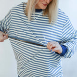 Relaxed Fit Freestyle Stripe Breastfeeding Sweatshirt | Milk & Baby