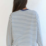 Relaxed Fit Freestyle Stripe Breastfeeding Sweatshirt | Milk & Baby