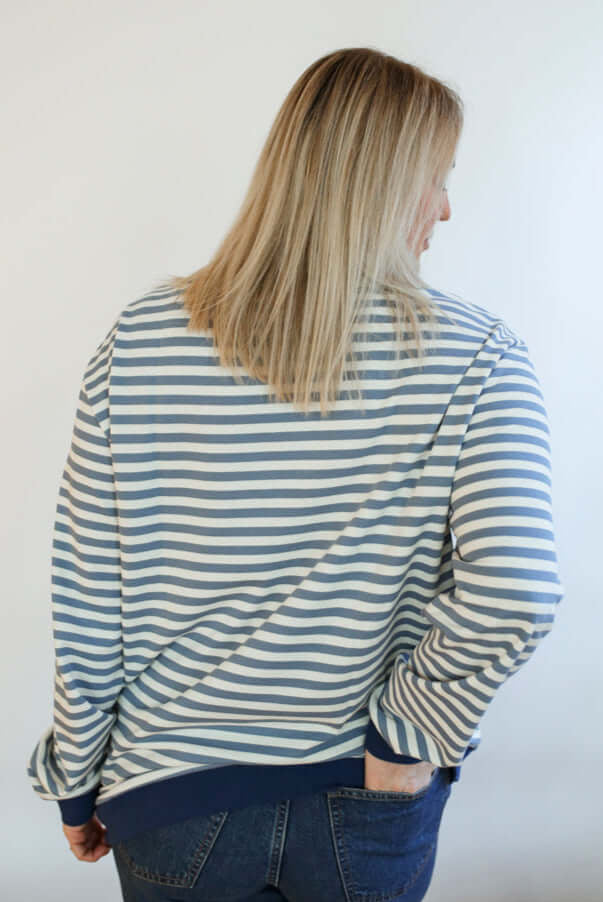 Relaxed Fit Freestyle Stripe Breastfeeding Sweatshirt | Milk & Baby