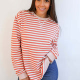Relaxed Fit Freestyle Stripe Breastfeeding Sweatshirt | Milk & Baby