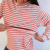 Relaxed Fit Freestyle Stripe Breastfeeding Sweatshirt | Milk & Baby
