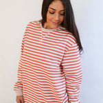 Relaxed Fit Freestyle Stripe Breastfeeding Sweatshirt | Milk & Baby