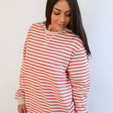 Relaxed Fit Freestyle Stripe Breastfeeding Sweatshirt | Milk & Baby