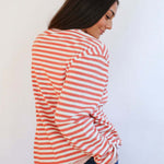 Relaxed Fit Freestyle Stripe Breastfeeding Sweatshirt | Milk & Baby