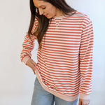 Relaxed Fit Freestyle Stripe Breastfeeding Sweatshirt | Milk & Baby