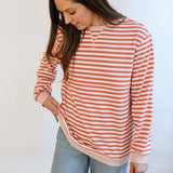 Relaxed Fit Freestyle Stripe Breastfeeding Sweatshirt | Milk & Baby