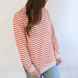 Relaxed Fit Freestyle Stripe Breastfeeding Sweatshirt | Milk & Baby