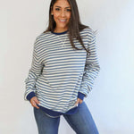 Relaxed Fit Freestyle Stripe Breastfeeding Sweatshirt | Milk & Baby