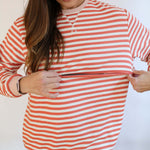 Relaxed Fit Freestyle Stripe Breastfeeding Sweatshirt | Milk & Baby