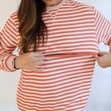 Relaxed Fit Freestyle Stripe Breastfeeding Sweatshirt | Milk & Baby