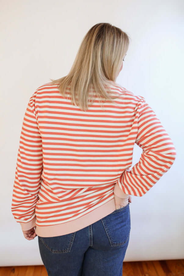 Relaxed Fit Freestyle Stripe Breastfeeding Sweatshirt | Milk & Baby