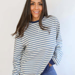 Relaxed Fit Freestyle Stripe Breastfeeding Sweatshirt | Milk & Baby