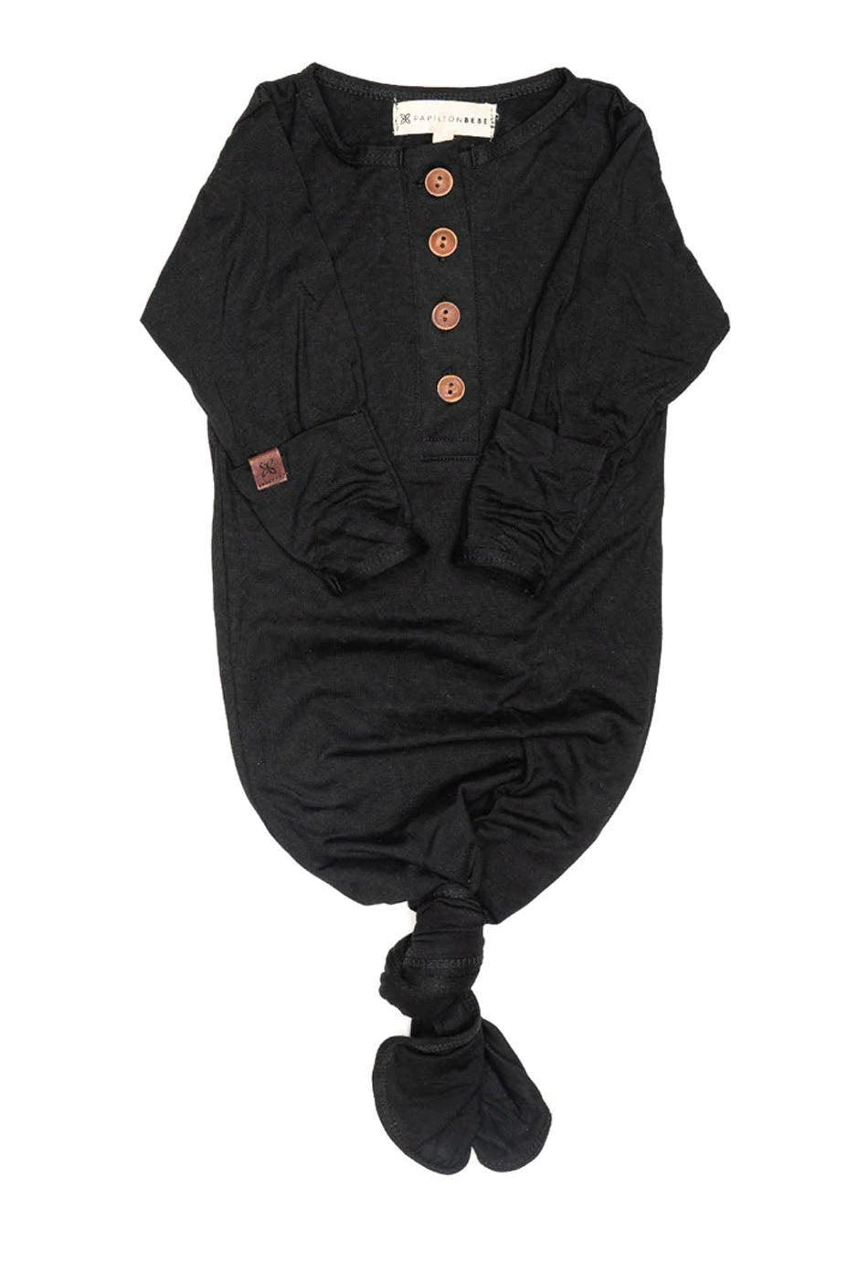 Onyx Everything Knotted Newborn Gown | Milk & Baby