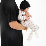 Onyx Striped Everything Knotted Newborn Gown | Milk & Baby