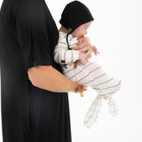 Onyx Striped Everything Knotted Newborn Gown Milk & Baby