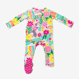 Rainbow Daisy Babe | Bamboo Footie Onesie Sleeper | "Patience & Kindness" | Milk & Baby