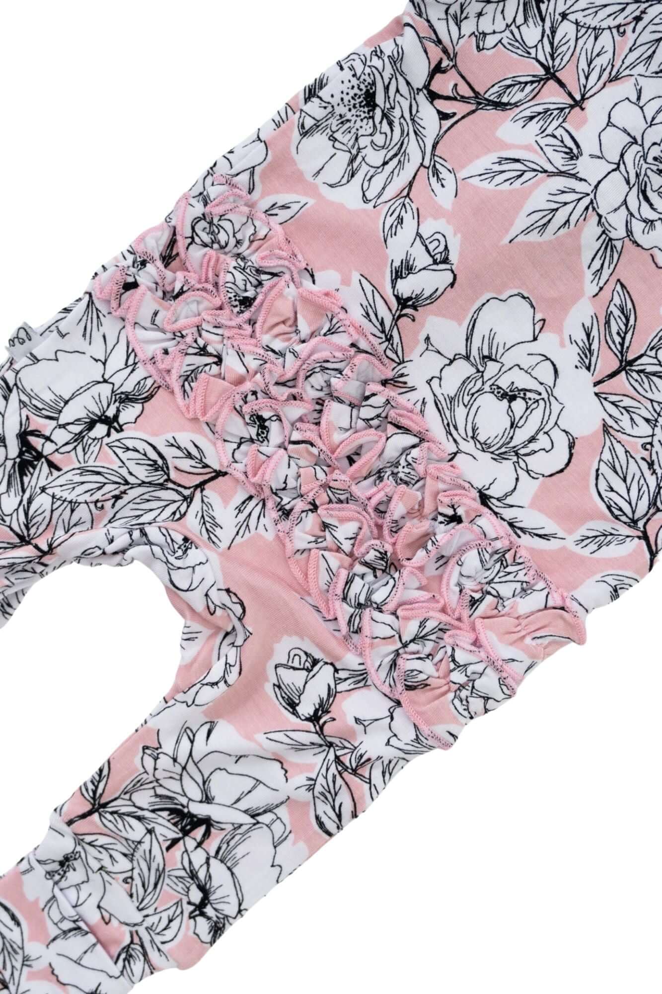 Allie Floral Bamboo Ruffle Convertible Footie | Milk & Baby