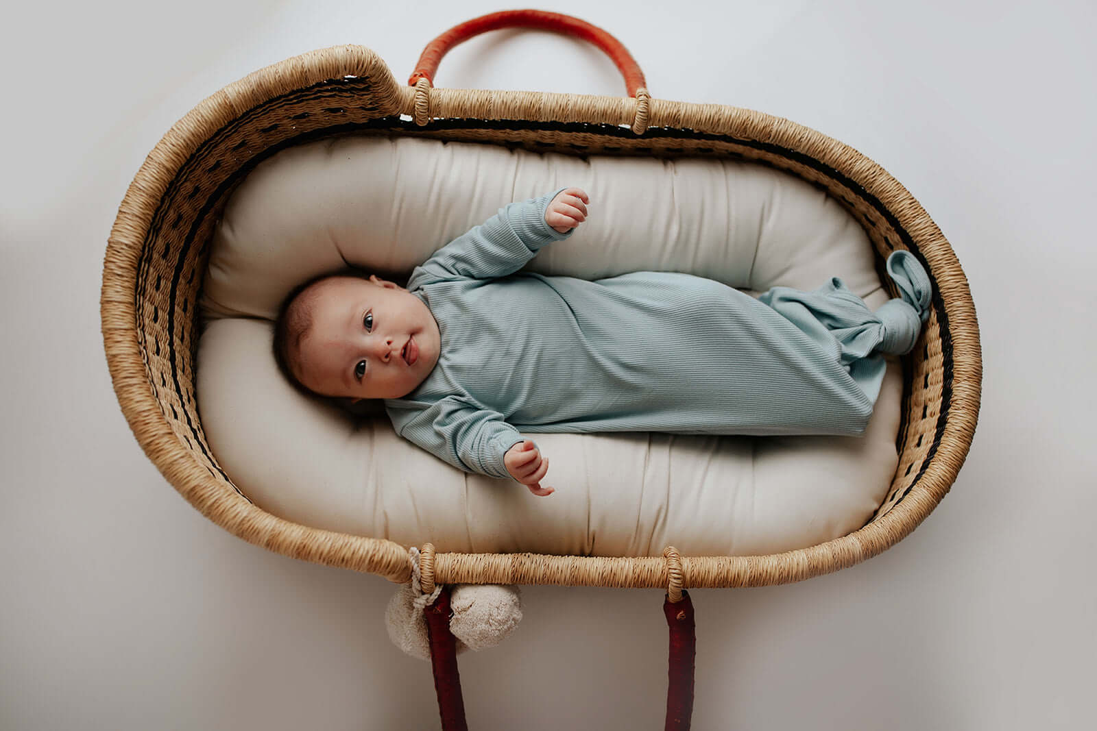Blue Bird Ribbed Knotted Gown | Milk & Baby