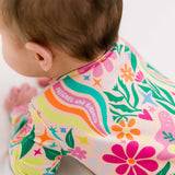 Rainbow Daisy Babe | Bamboo Footie Onesie Sleeper | "Patience & Kindness" | Milk & Baby