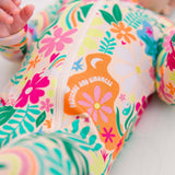 Rainbow Daisy Babe | Bamboo Footie Onesie Sleeper | "Patience & Kindness" | Milk & Baby