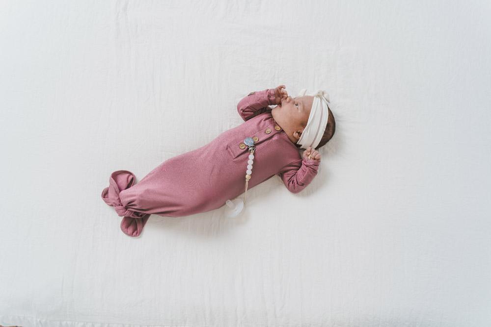 Rose Everything Knotted Newborn Gown Milk & Baby