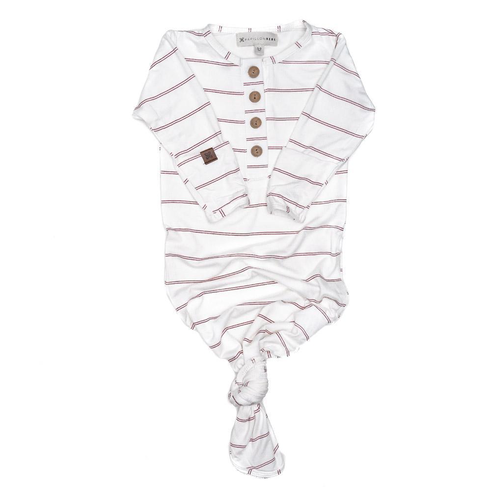 Rose Striped Everything Knotted Newborn Gown Milk & Baby